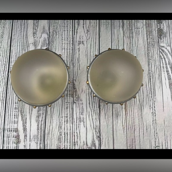 Vintage RARE Ikea Frosted Glass Round Orbit Globe Silver Curtain Rod Finials - Picture 3 of 11